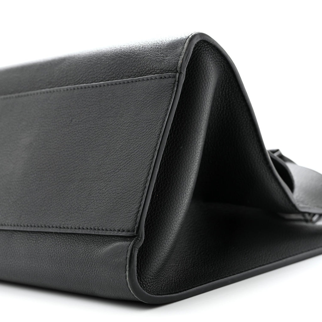 Soft Calfskin Lockme Tote MM Black