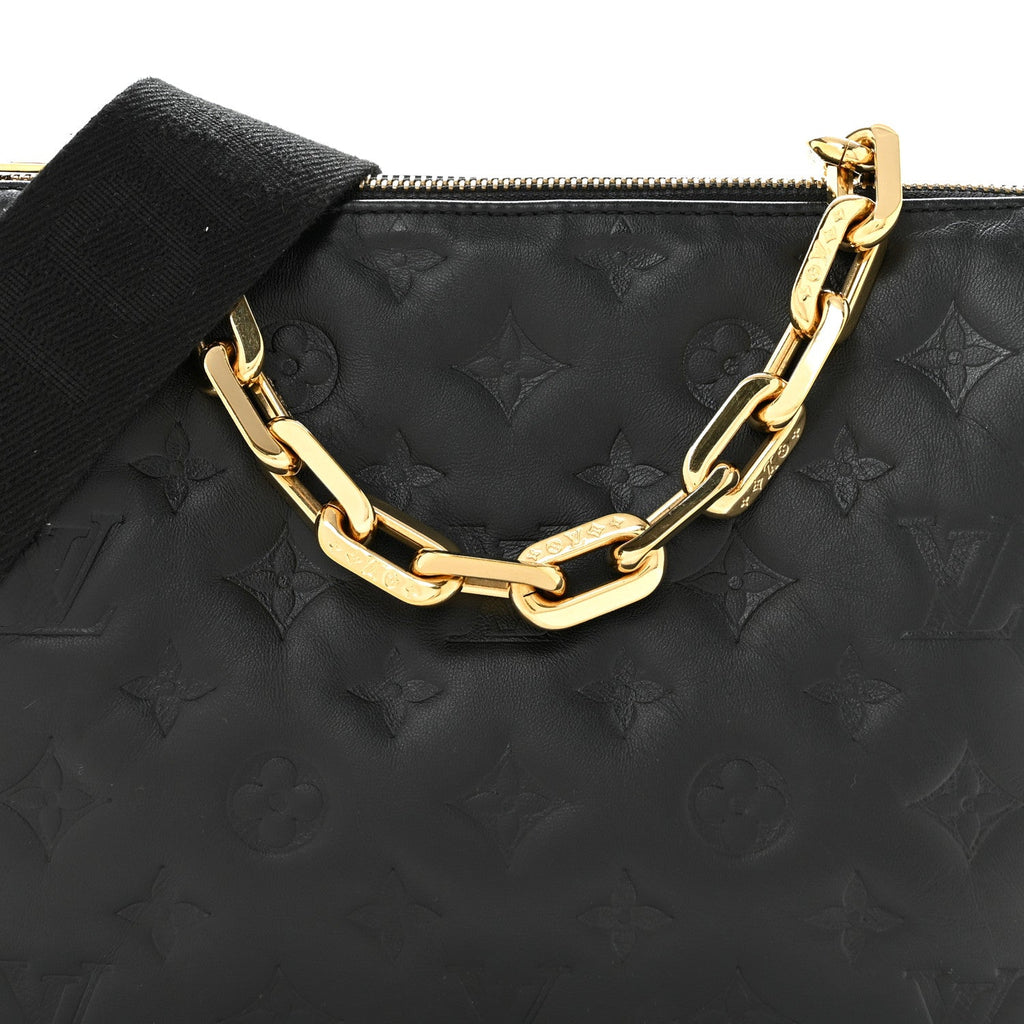 Lambskin Embossed Monogram Coussin PM Black