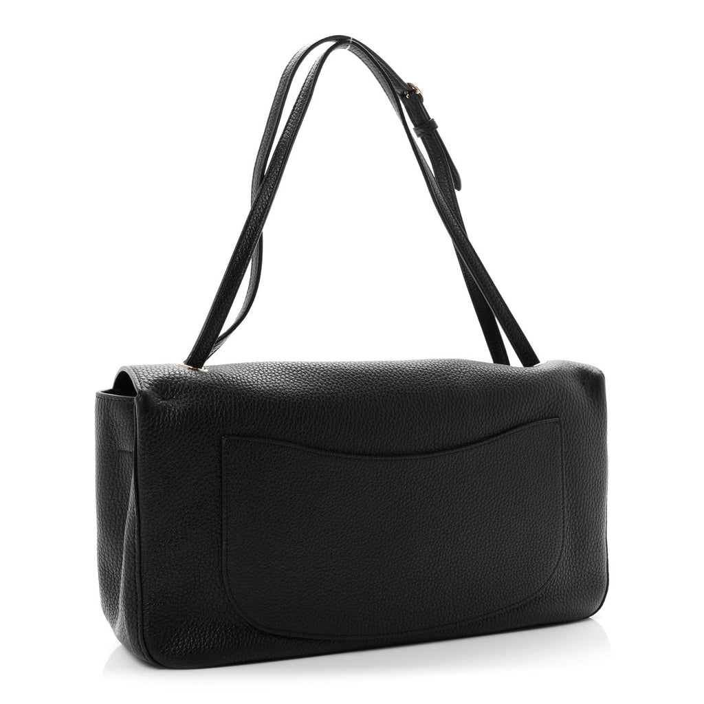 Grained Calfskin Small Souplissimo Maxi Flap Black