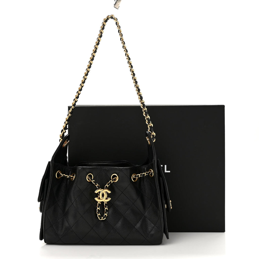 Caviar Quilted Mini Chanel 25 Handbag Black