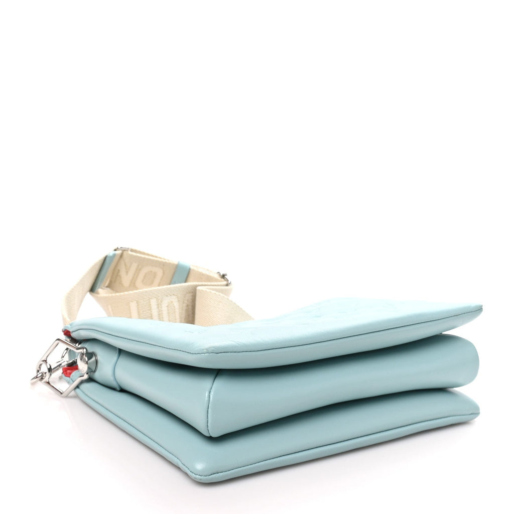 Lambskin Embossed Monogram Coussin PM Bleu