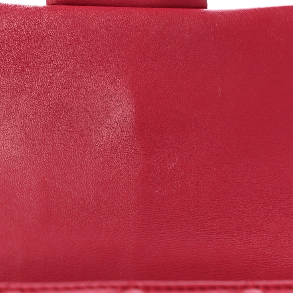 Lambskin Quilted Mini Rectangular Flap Dark Pink