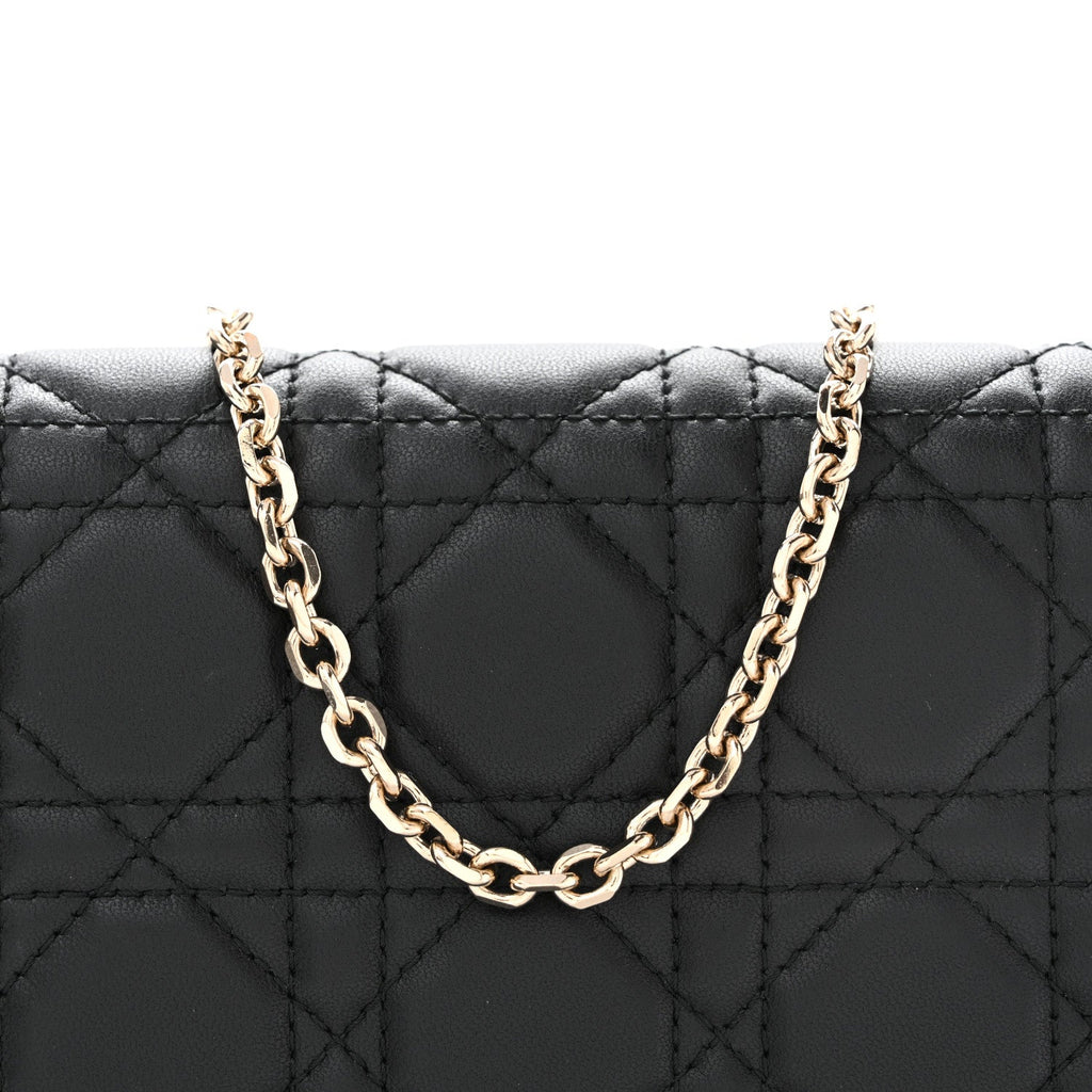 Lambskin Cannage Lady Dior Pouch Black