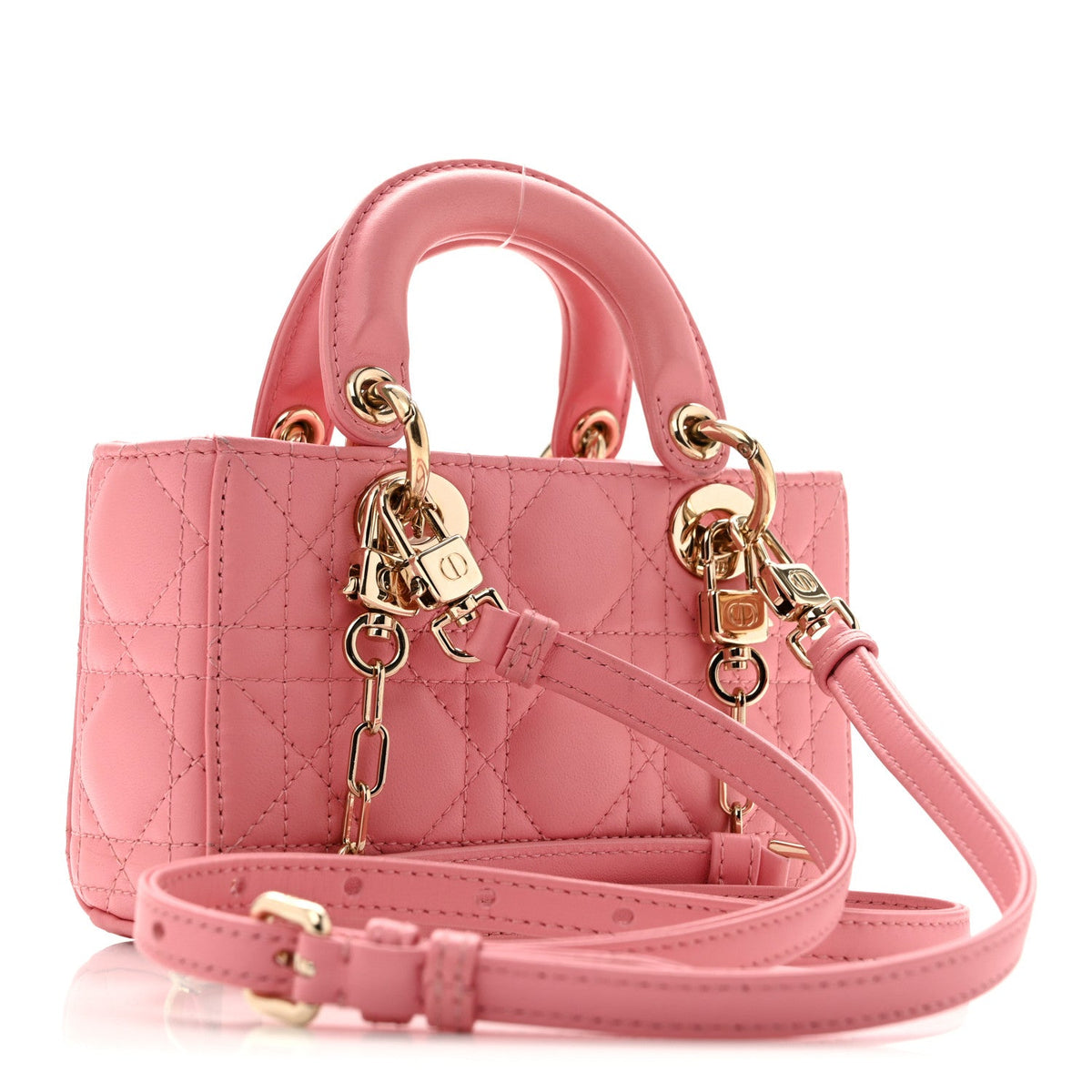 Lambskin Cannage Micro Lady D-Joy Pink