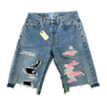 Better With Age Monroe Repair Triple Wide Denim Shorts Indigo