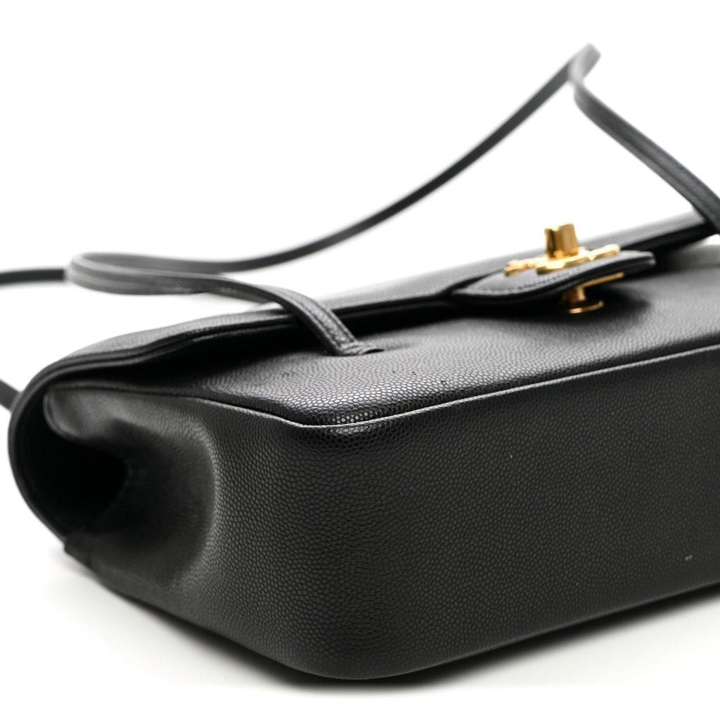 Shiny Caviar Preppy Coco Small Flap Black