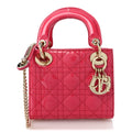 Patent Cannage Mini Lady Dior Pink
