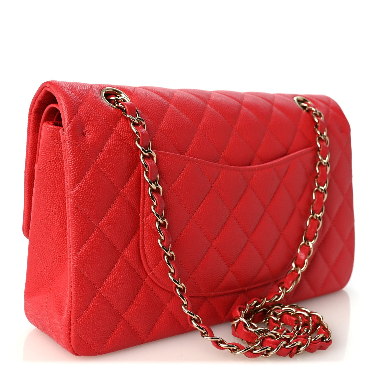 Caviar Quilted Medium Double Flap Dark Pink