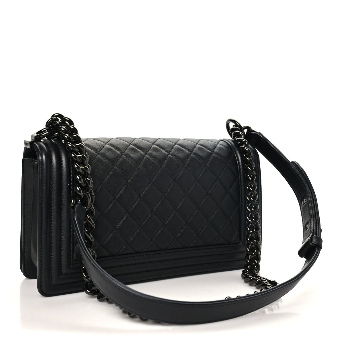 Calfskin Quilted Medium Boy Flap So Black