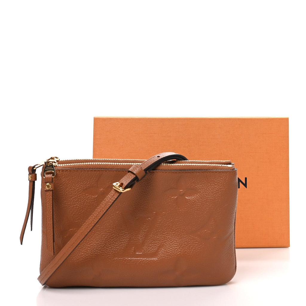 Empreinte Monogram Giant Double Zip Pochette Caramel