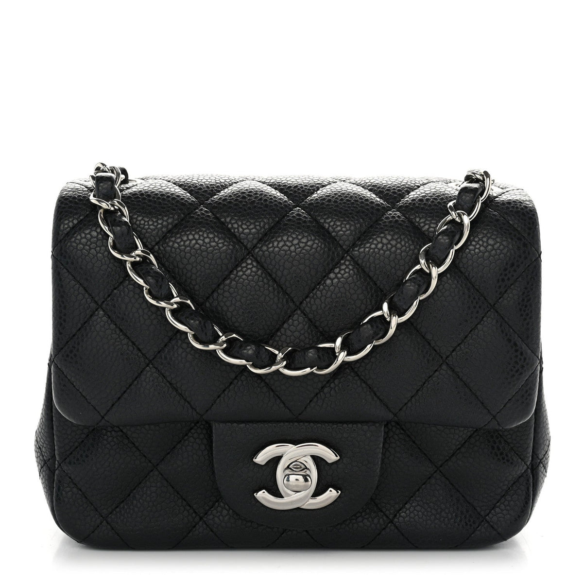 Caviar Quilted Mini Square Flap Black