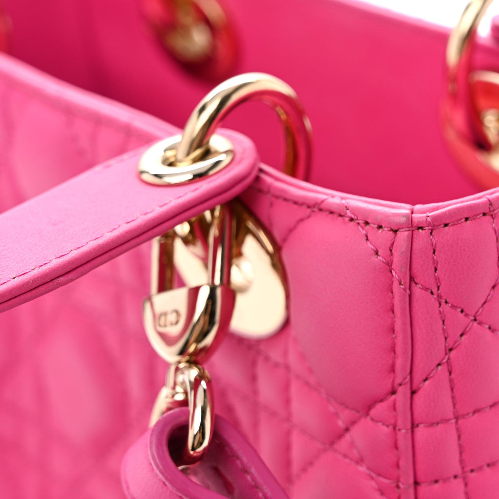 Lambskin Cannage Small My ABCDior Lady Dior Fuchsia