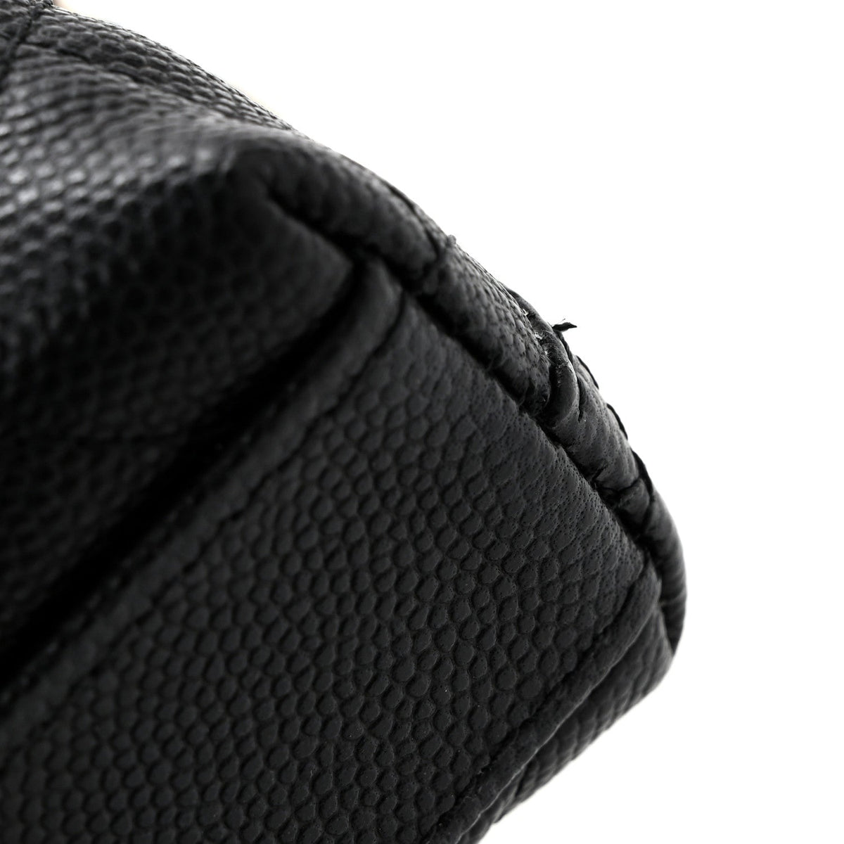 Caviar Quilted Coco Handle Clutch With Chain Black
