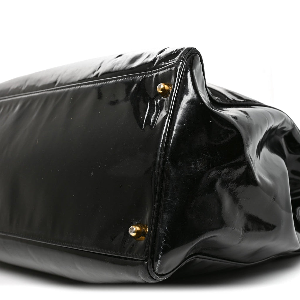 Patent Calfskin XL Weekender Bag Black