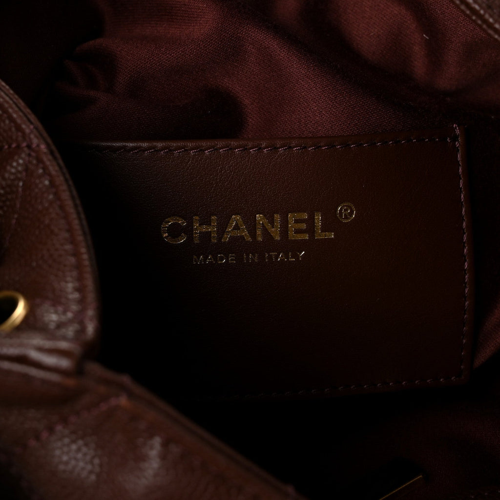 Caviar Quilted Medium Chanel 25 Handbag Dark Brown