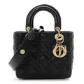 Lambskin Cannage Small Lucky Badges My Lady Dior Black