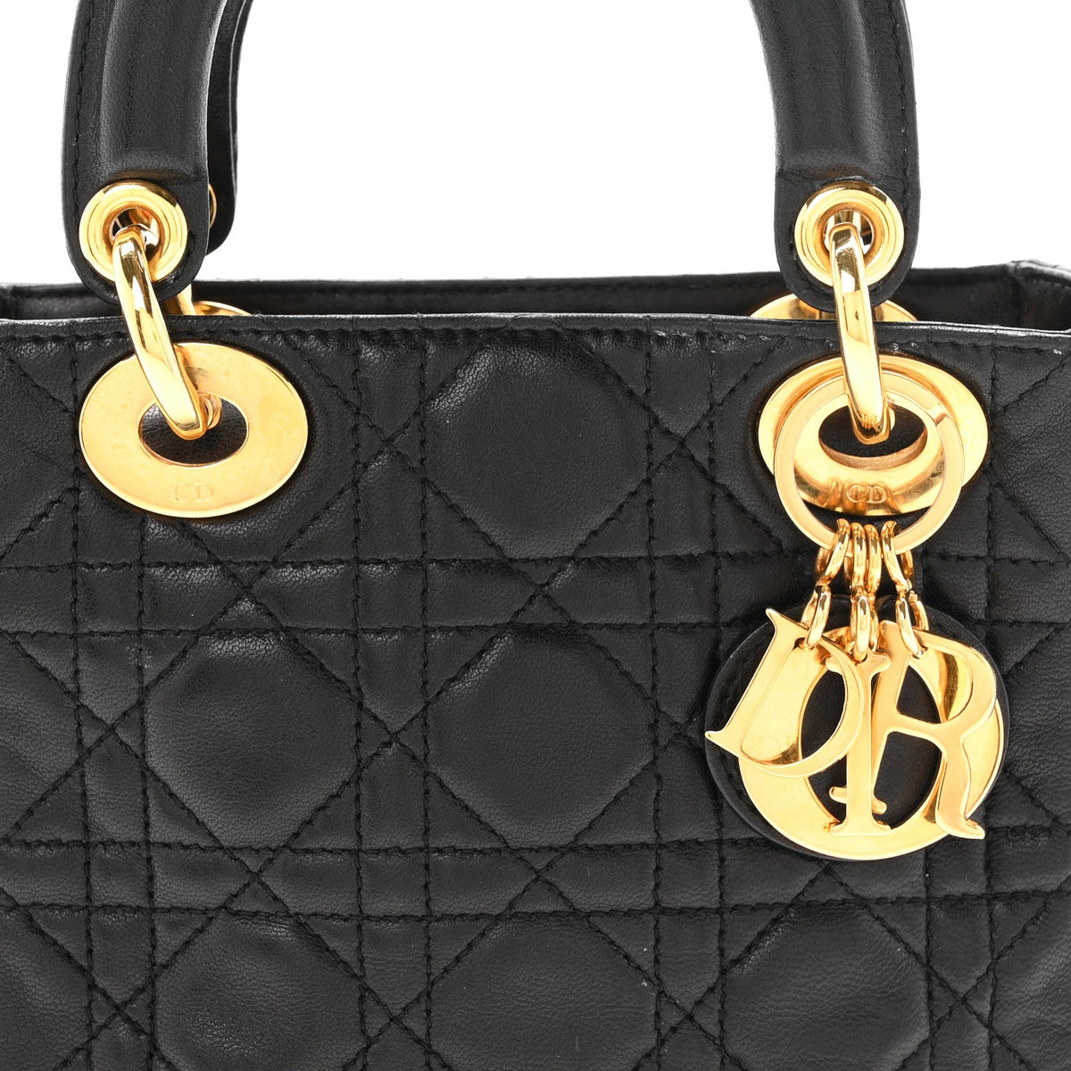 Lambskin Cannage Mini Lady Dior Black