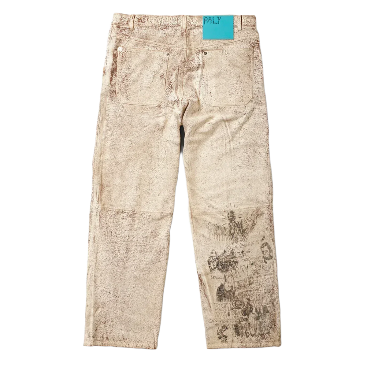 Paly Hollywood The Realm Painted Suede Pant Cream