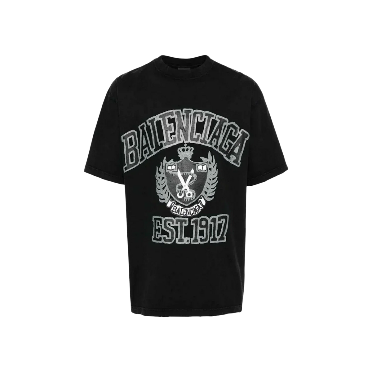 Balenciaga DIY College Medium Fit Tee Black White