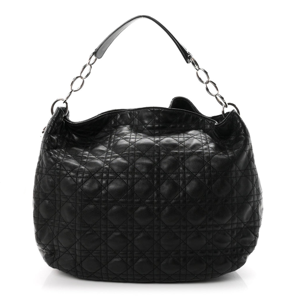 Lambskin Cannage Large Dior Soft Hobo Black