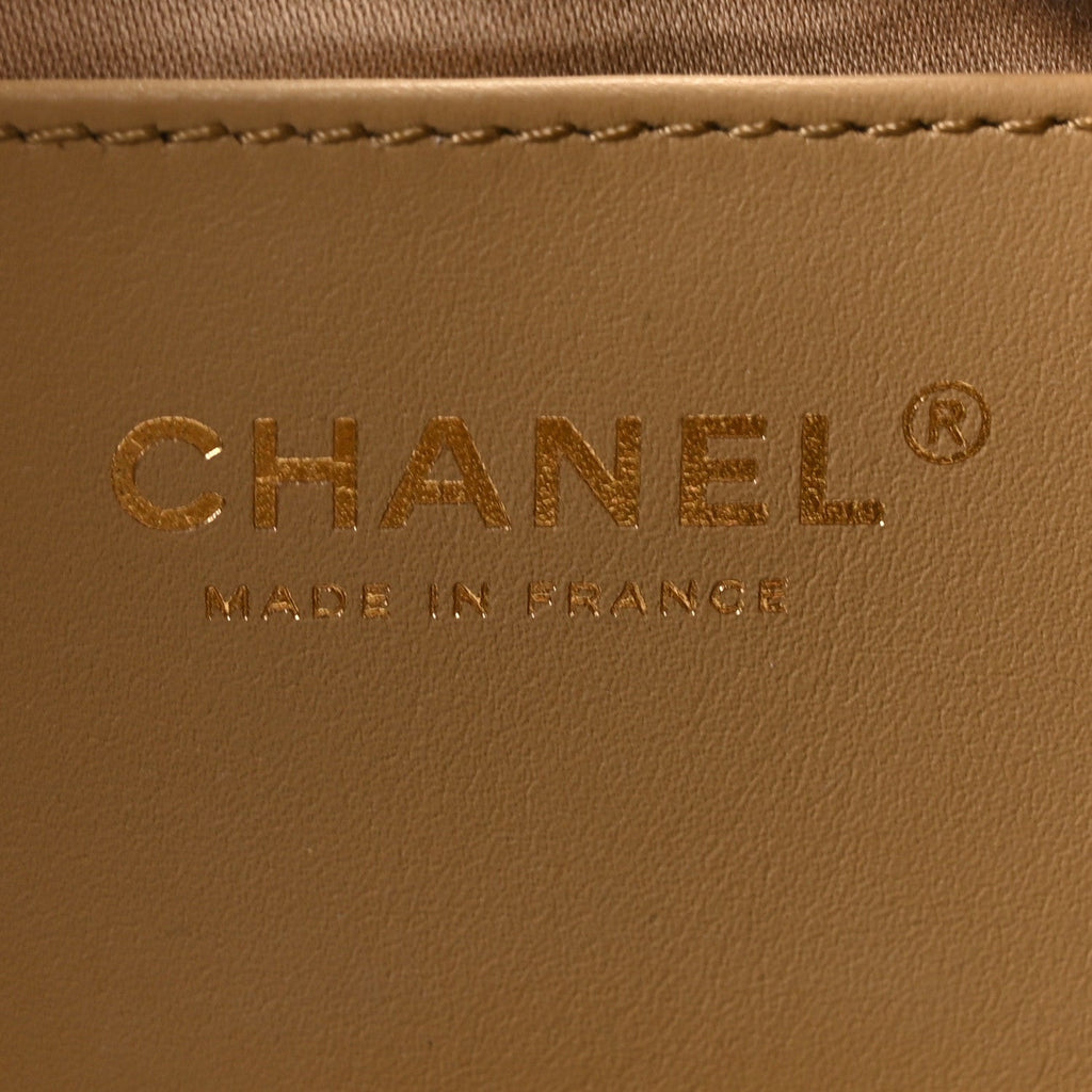 Caviar Quilted Small Chanel 25 Handbag Beige
