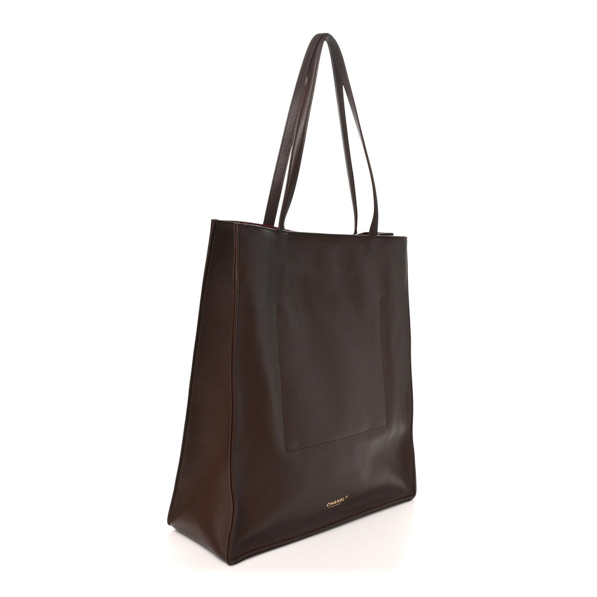 Calfskin Shopping Bag Dark Brown