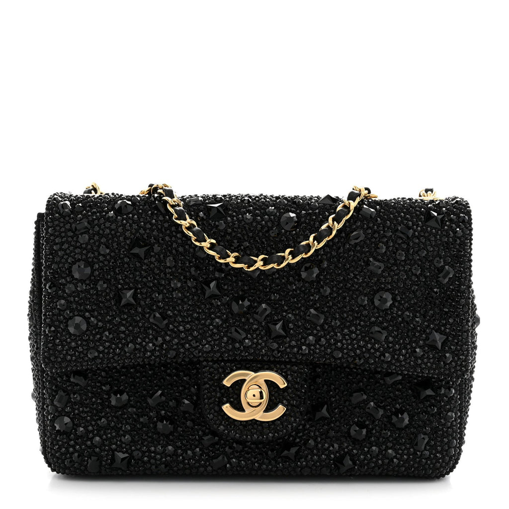 Strass Evening Flap Bag Black