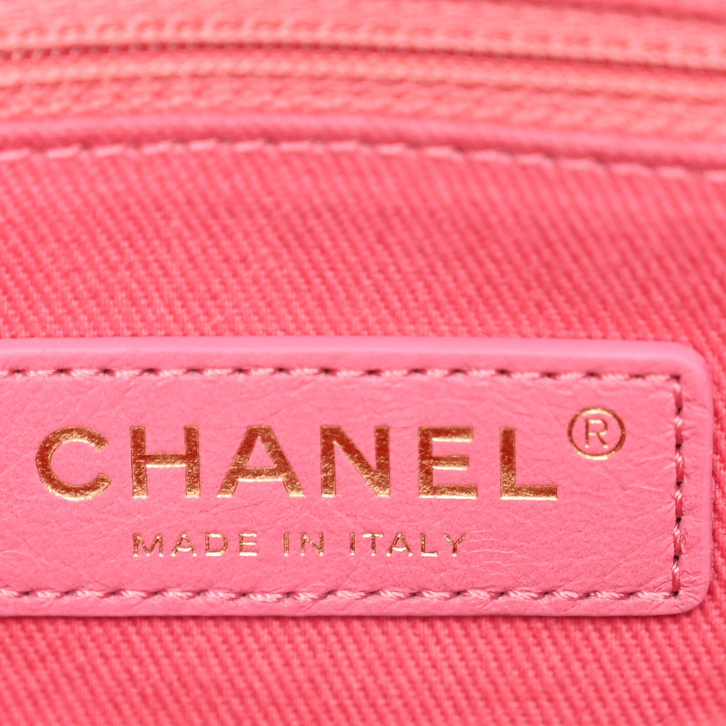 Caviar Lizard Embossed Quilted Mini Coco Handle Flap Pink