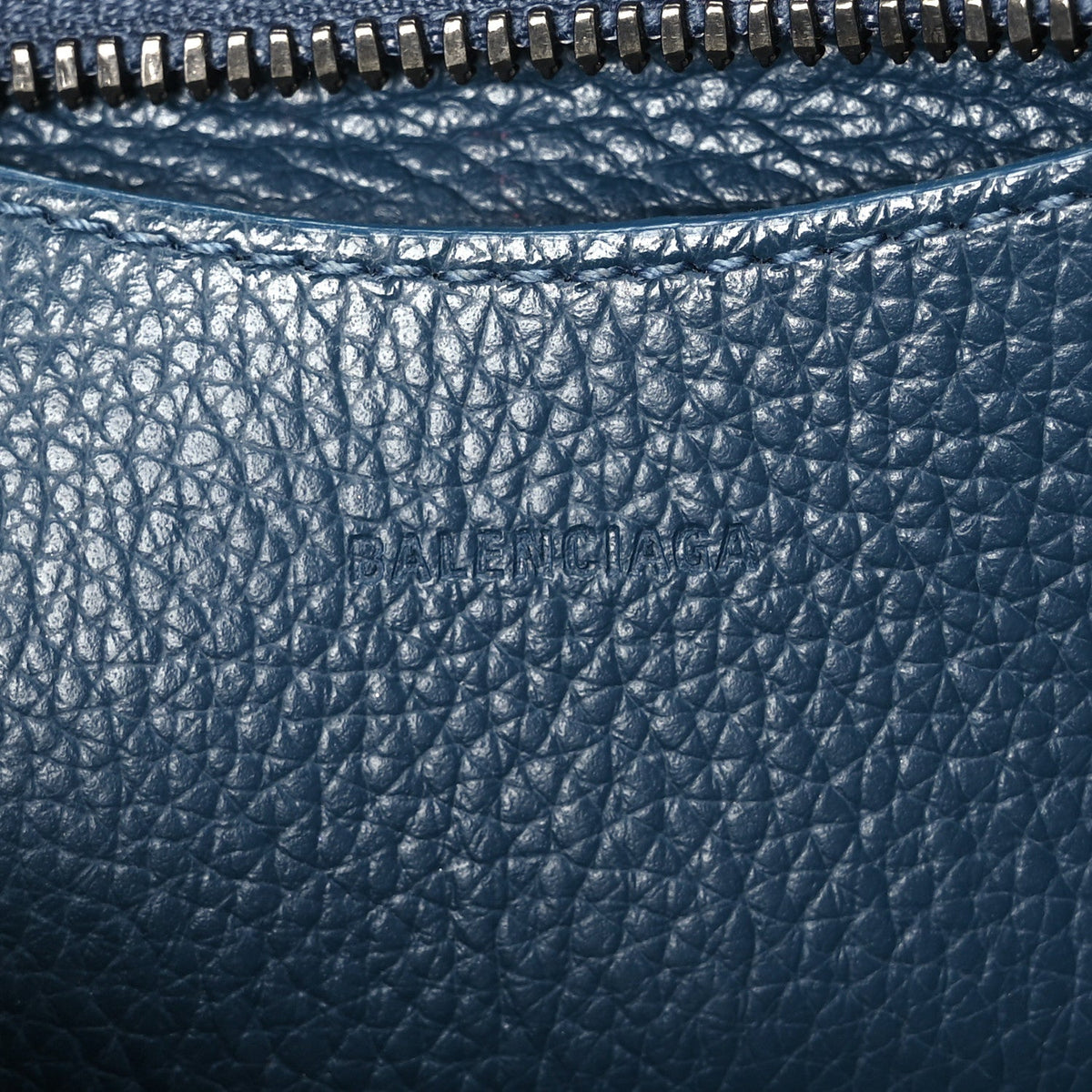 Grained Calfskin Neo Classic Silver Hardware Mini City Petrol Blue