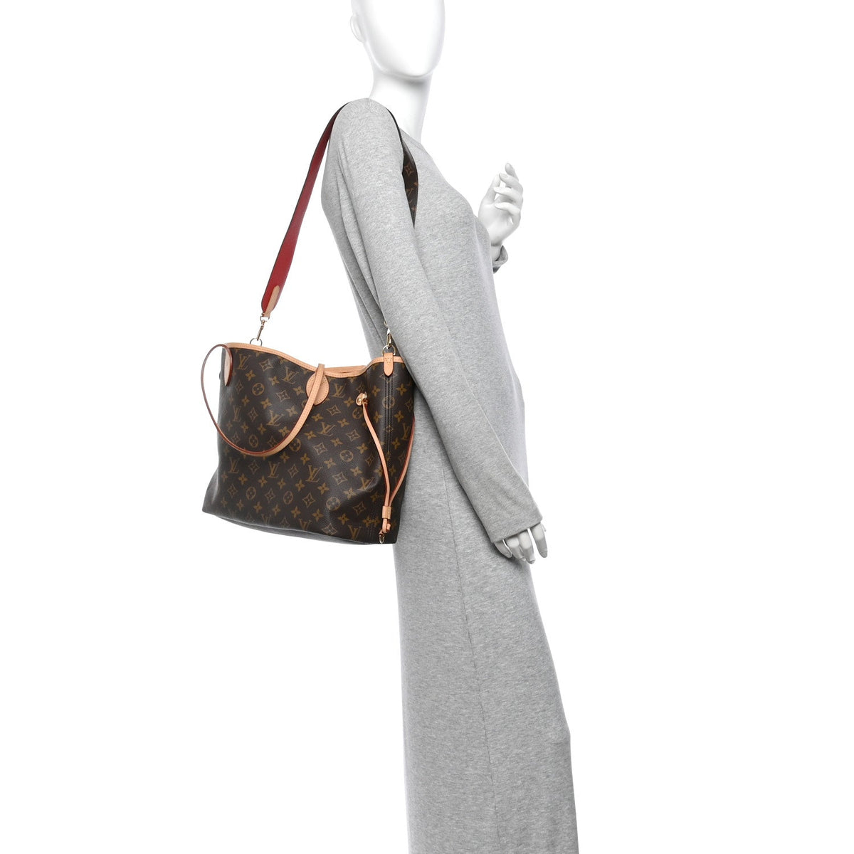 Monogram Inside Out Neverfull Bandouliere MM Rouge Sari