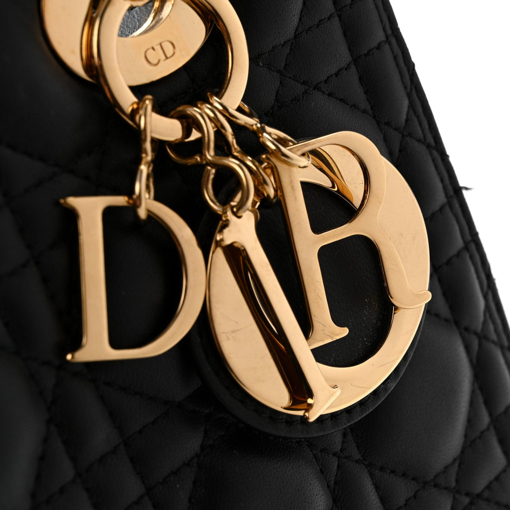 Lambskin Cannage Medium Lady Dior Black