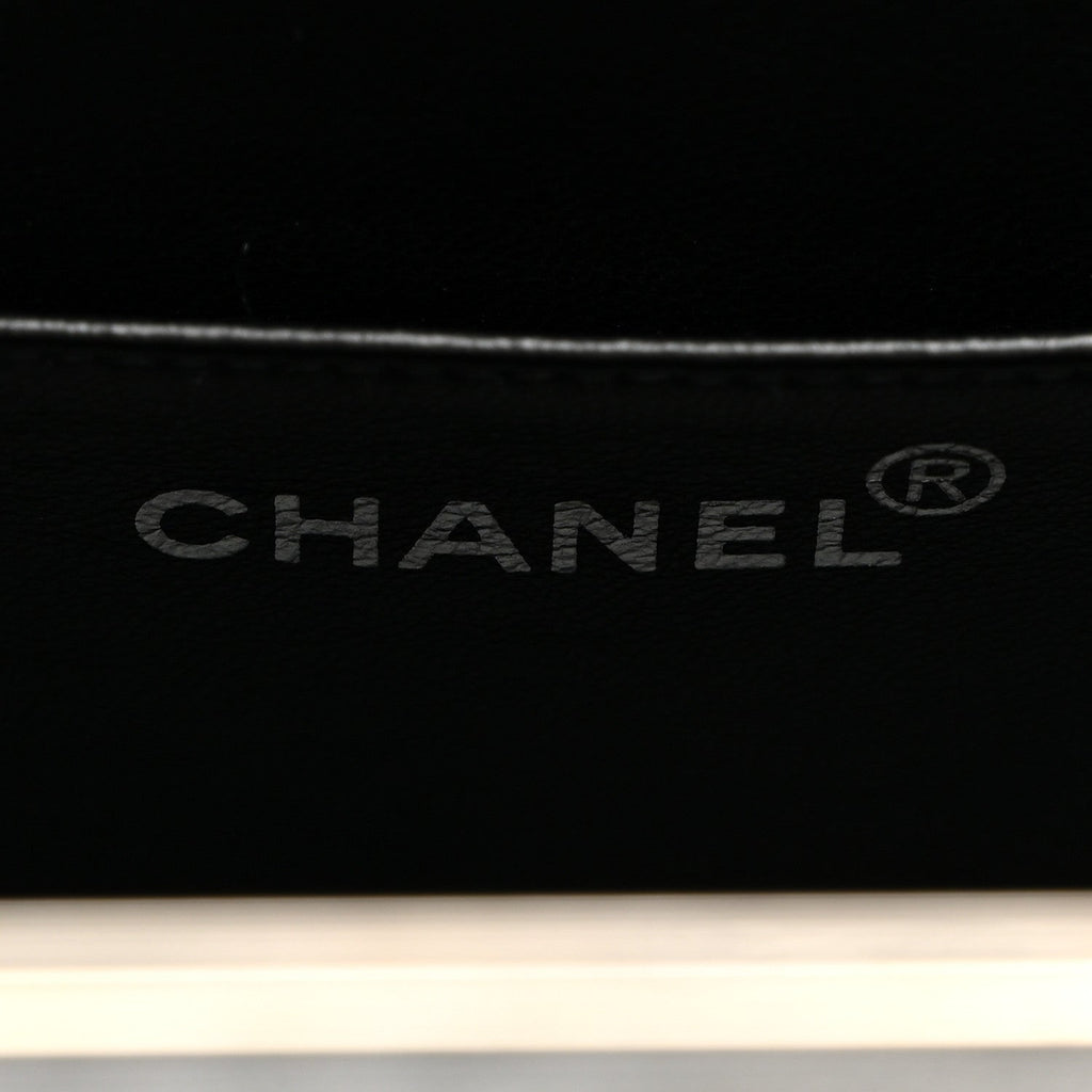 Patent Quilted Vanity Clutch Black