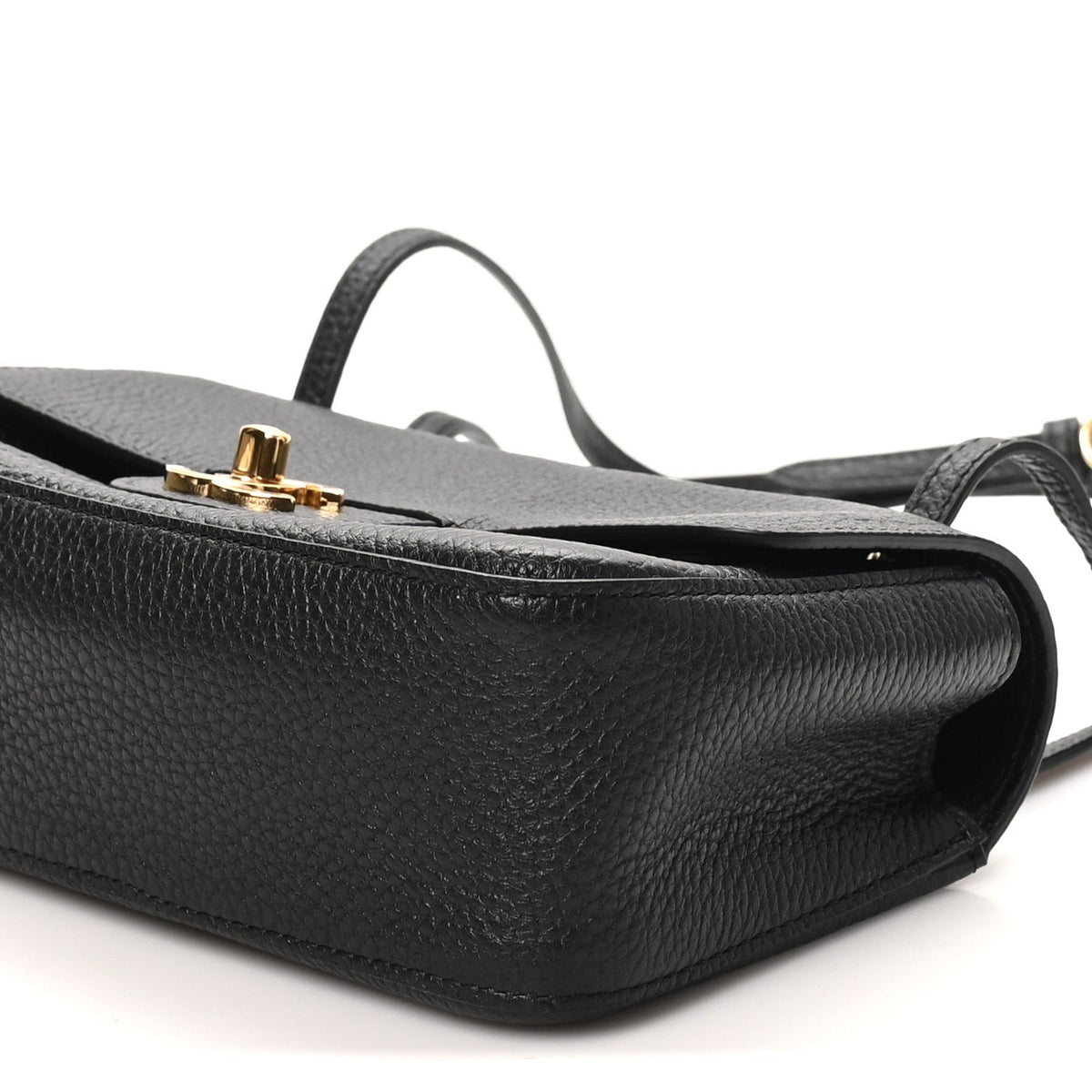 Grained Calfskin Mini Souplissimo Maxi Flap Black