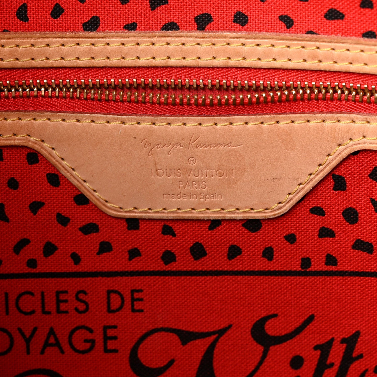 Monogram Kusama Waves Neverfull MM Red