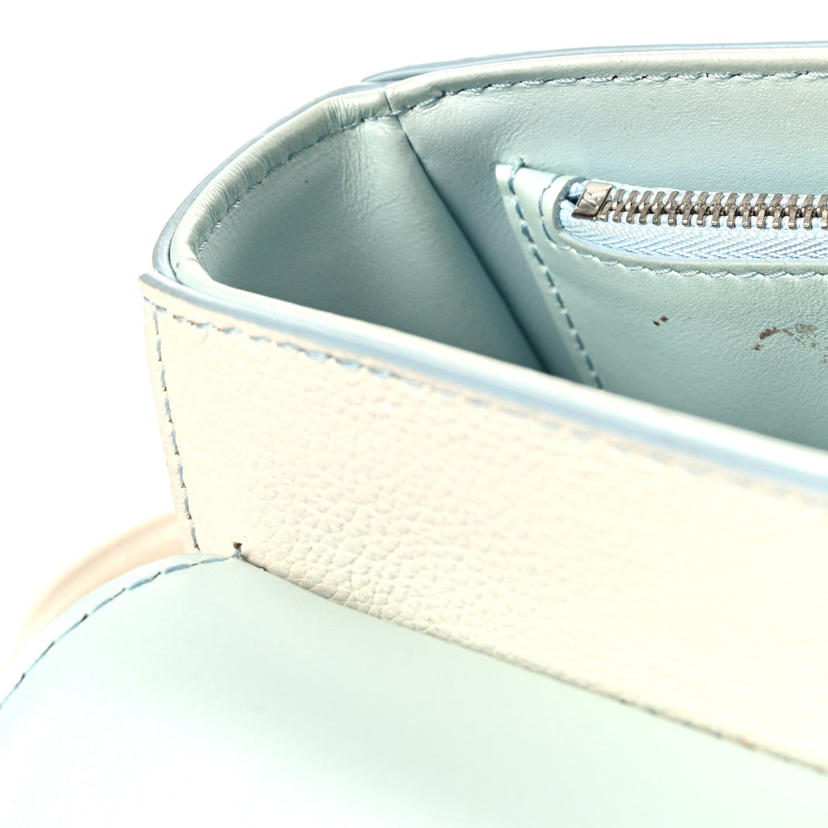 Calfskin Twist Chain Shoulder Bag PM Shaded Blue