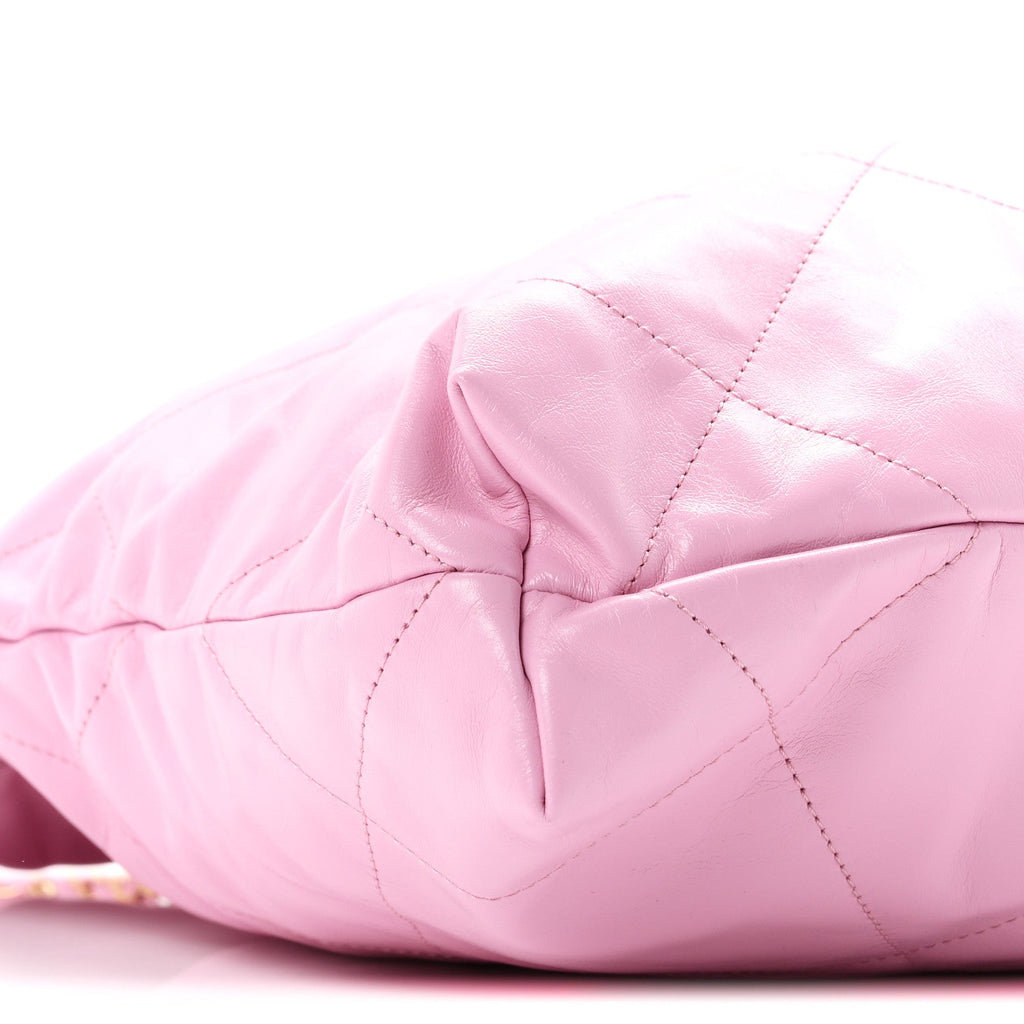Shiny Calfskin Quilted Small Chanel 22 Pink