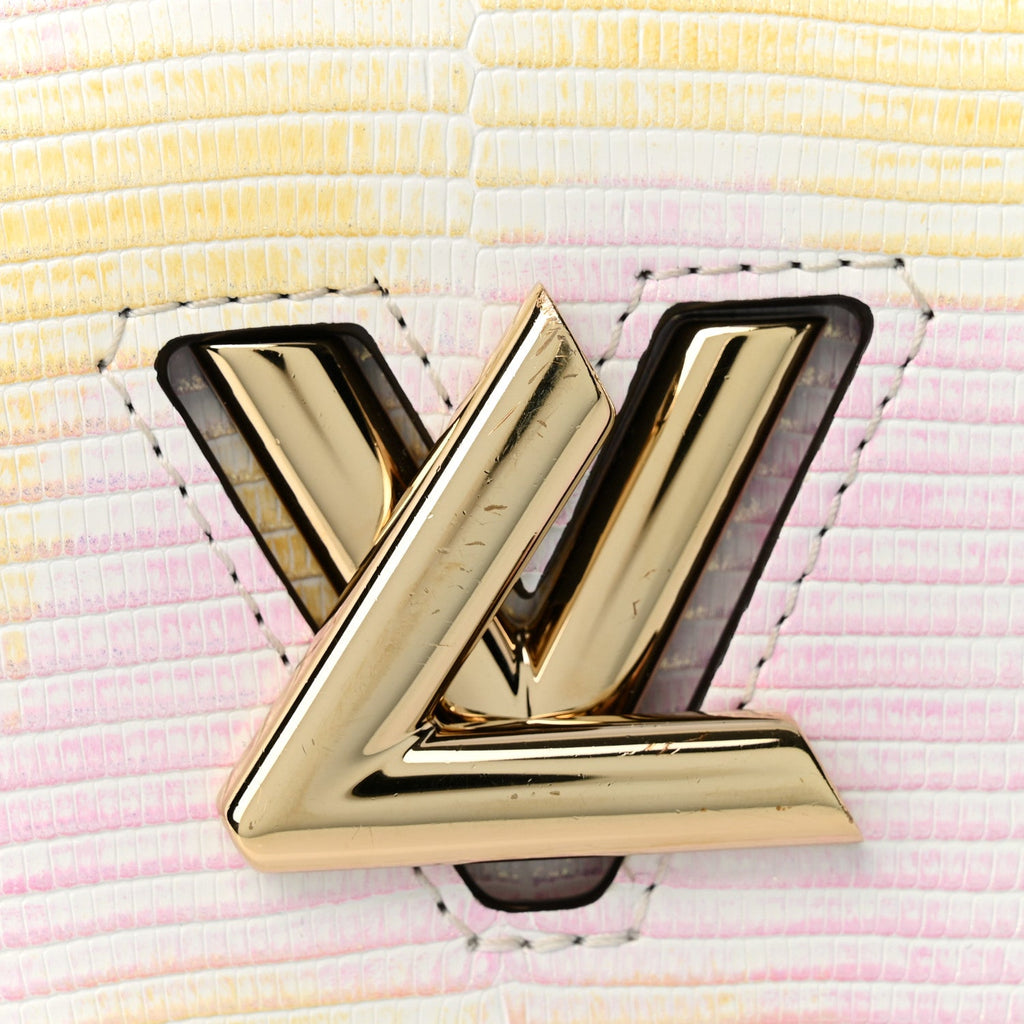 Iridescent Lizard Mini Twist Shoulder Bag Pastel Mirage