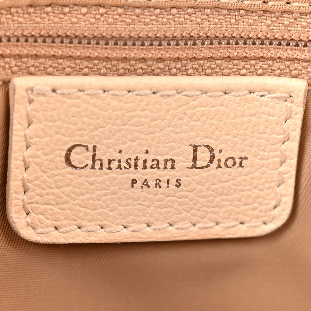Grained Calfskin Saddle Bag Beige