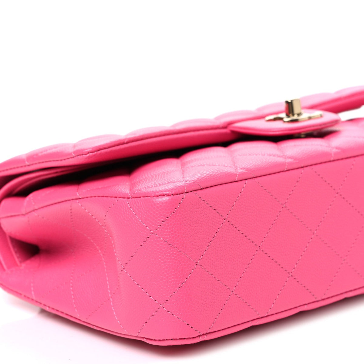Caviar Quilted Medium Double Flap Dark Pink