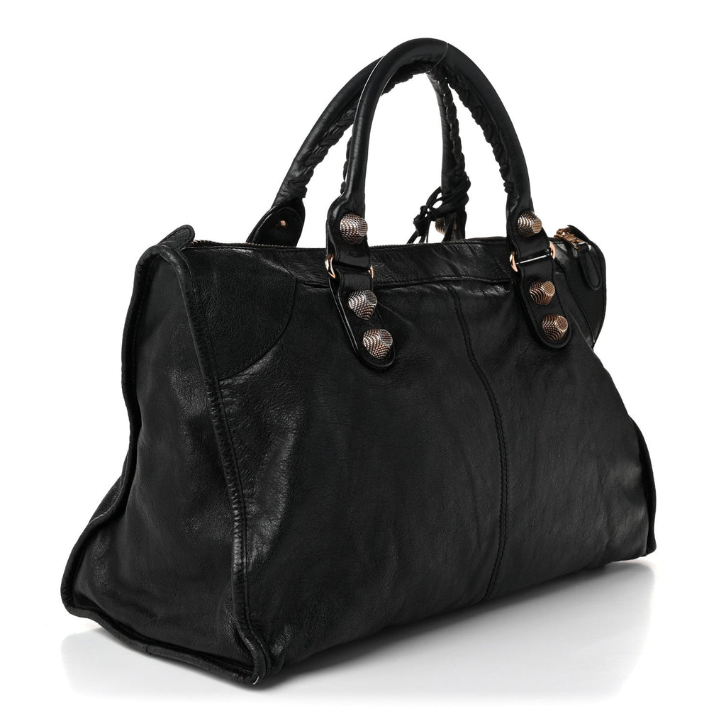 Agneau Giant 21 Rose Gold Hardware Work Black