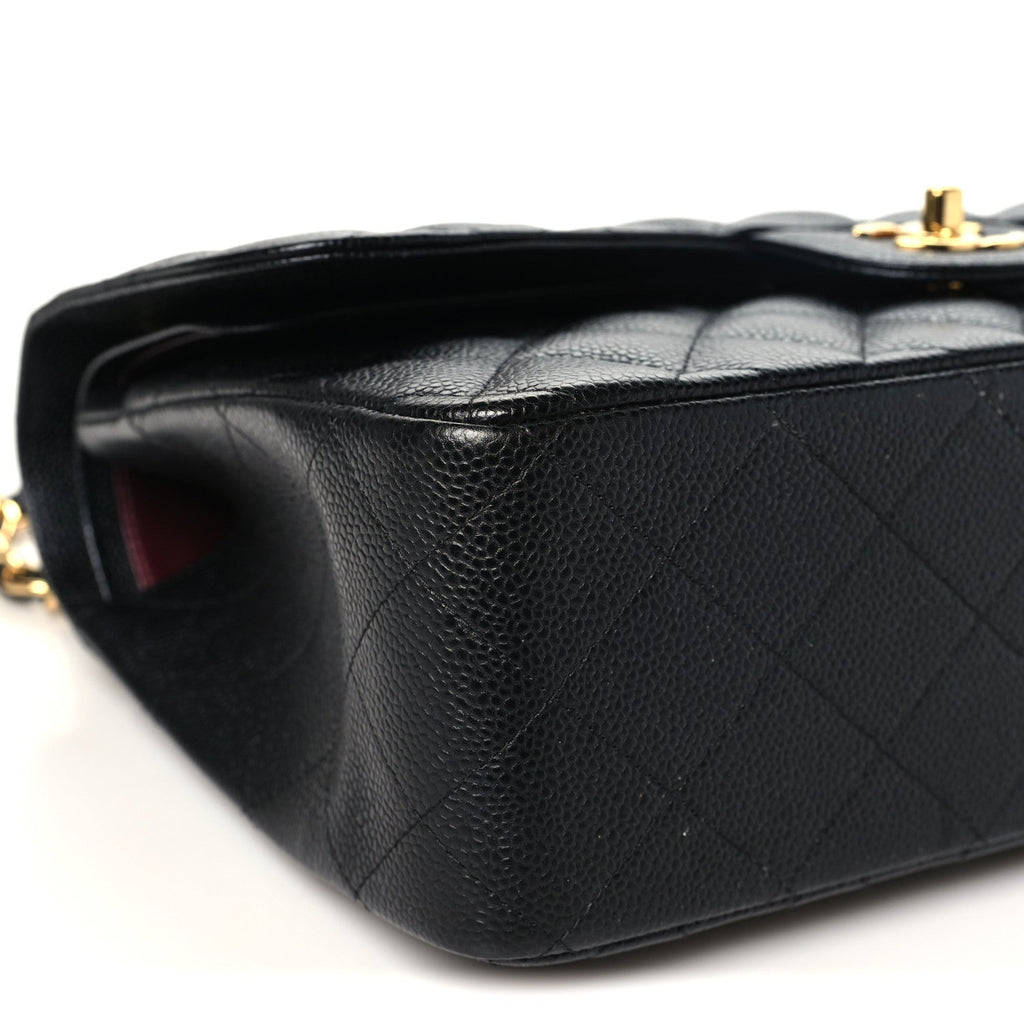 Caviar Quilted Jumbo Double Flap Black