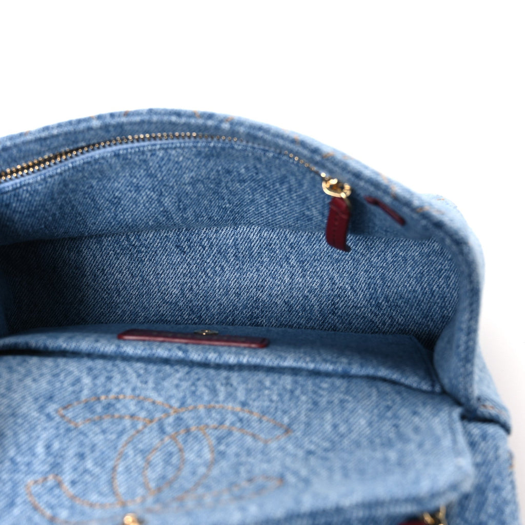 Denim Mini Souplissimo Flap Blue
