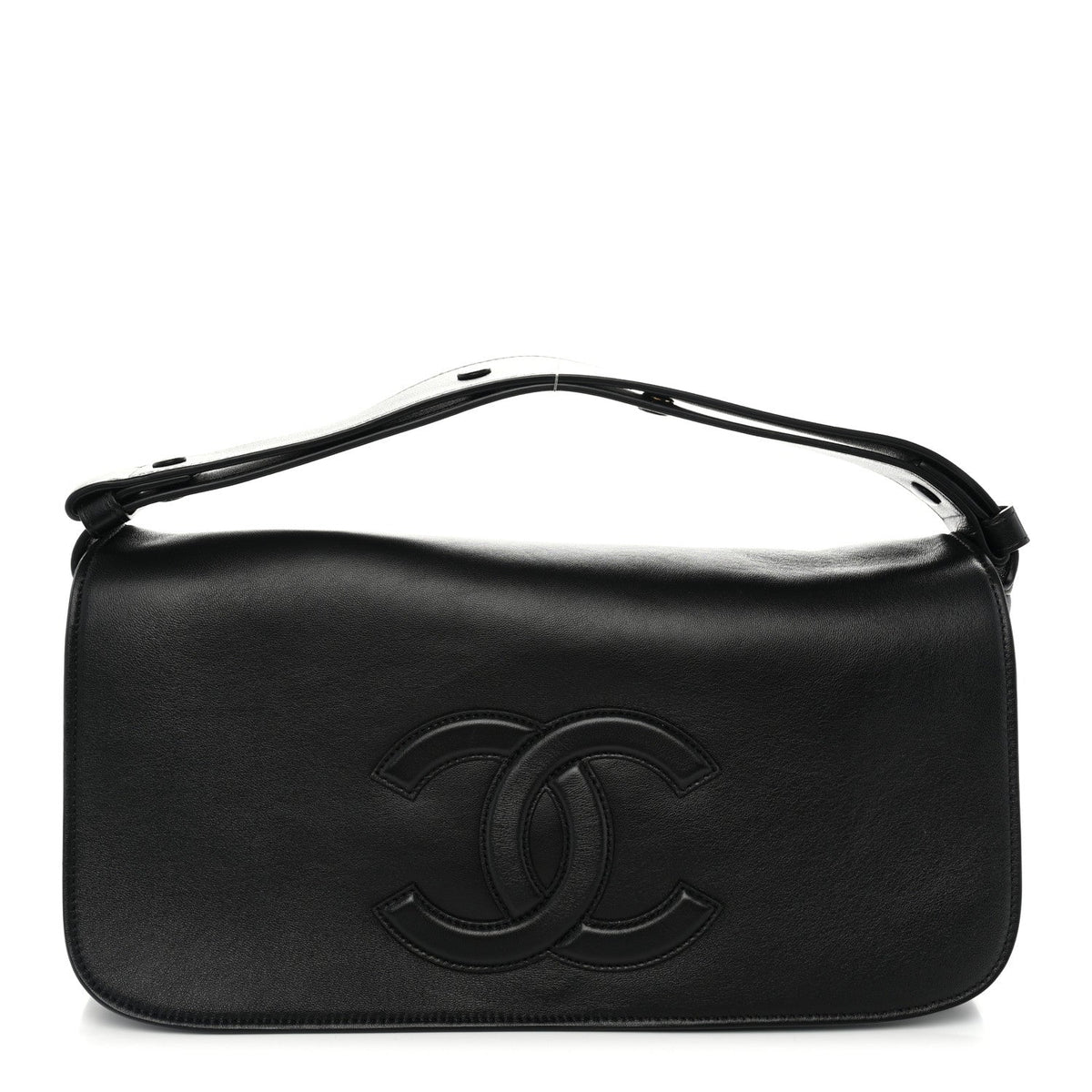 Lambskin CC Maxi Messenger Bag Black