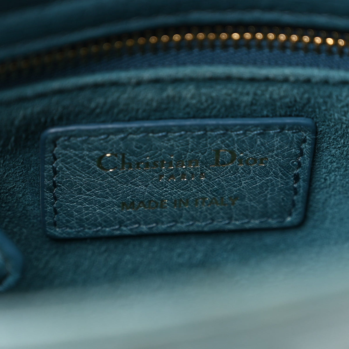 Ostrich Mini Lady Dior Blue