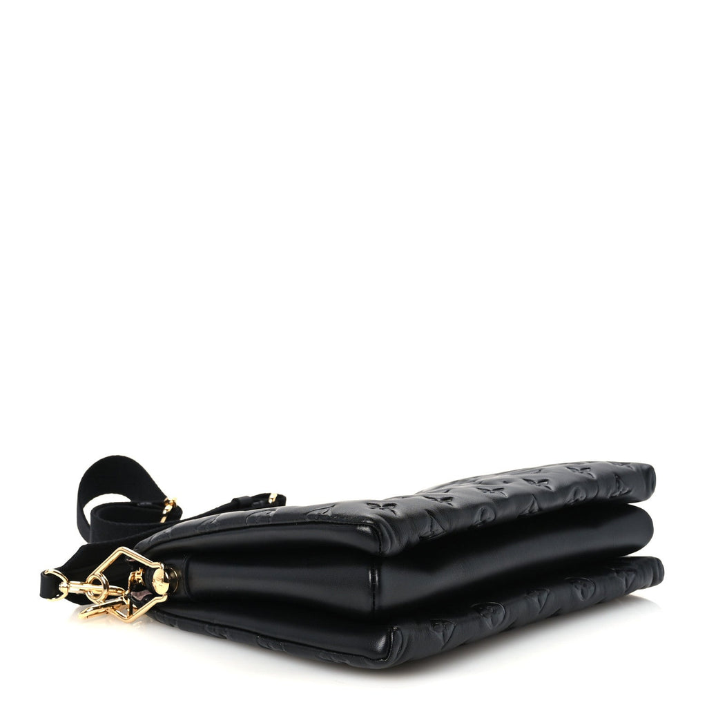 Lambskin Embossed Monogram Coussin PM Black