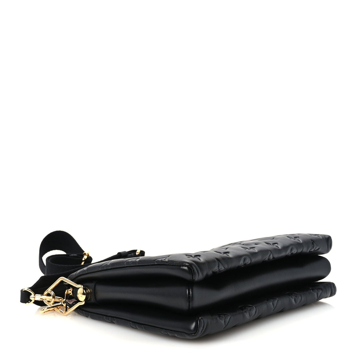 Lambskin Embossed Monogram Coussin PM Black