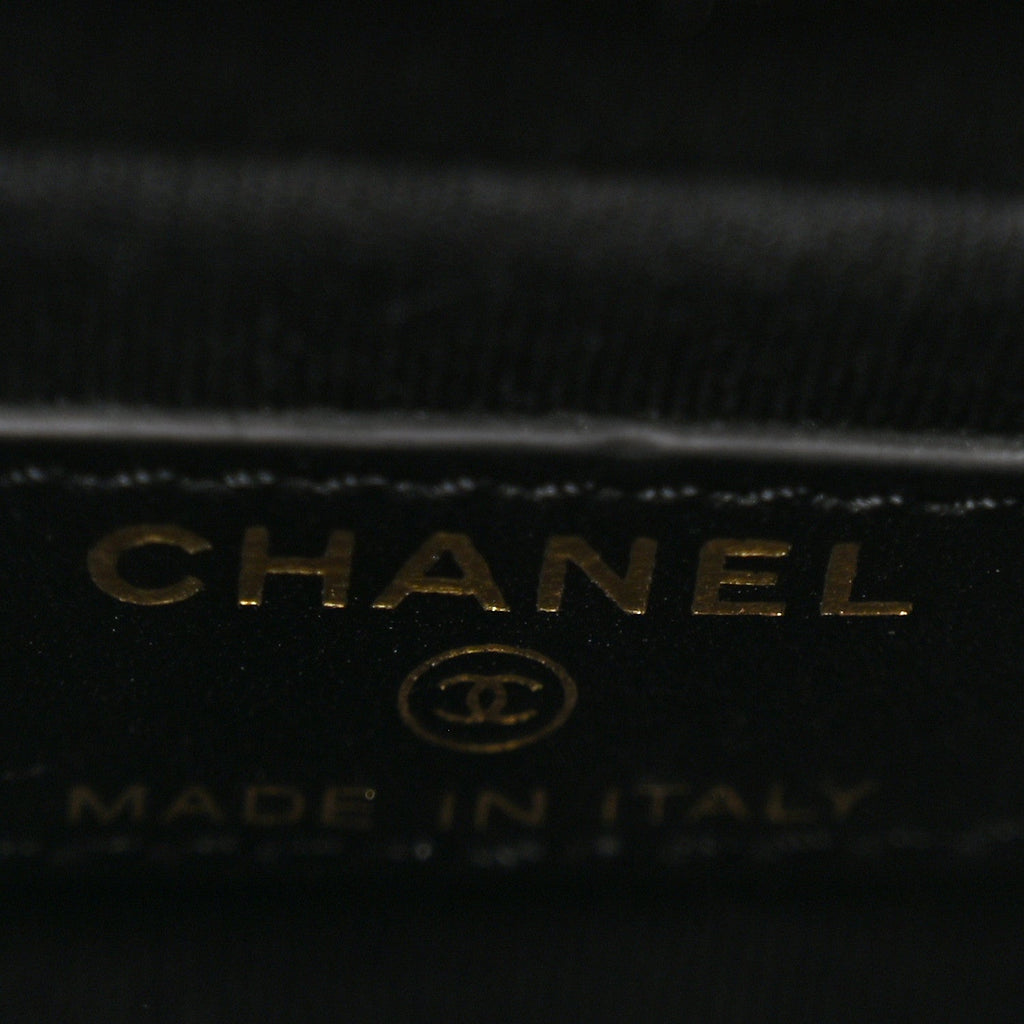 Denim Quilted Double You Mini Flap Black Golden