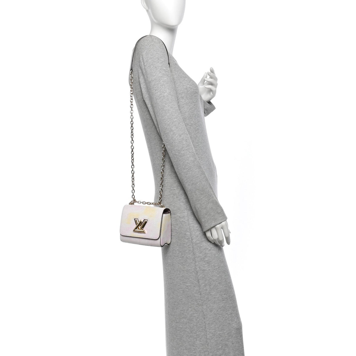 Iridescent Lizard Mini Twist Shoulder Bag Pastel Mirage