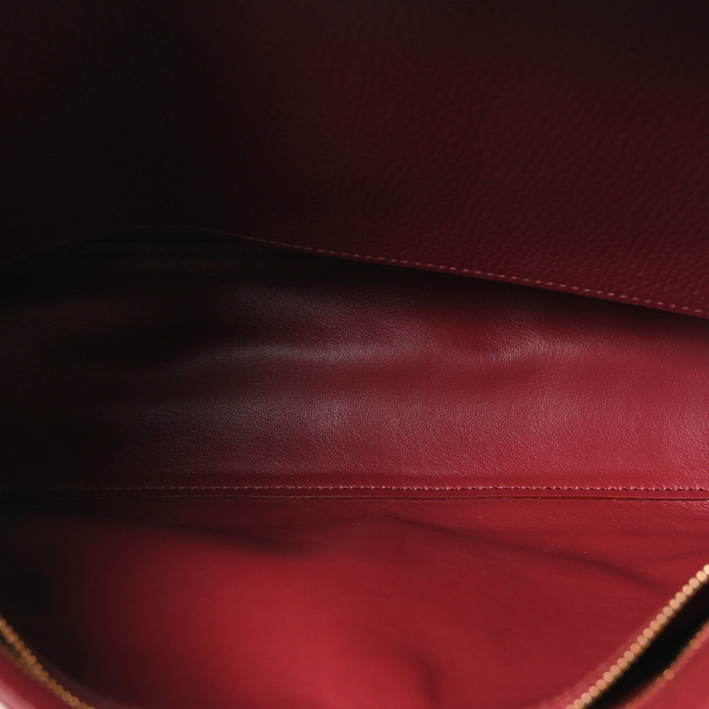Grained Calfskin Small Souplissimo Maxi Flap Burgundy