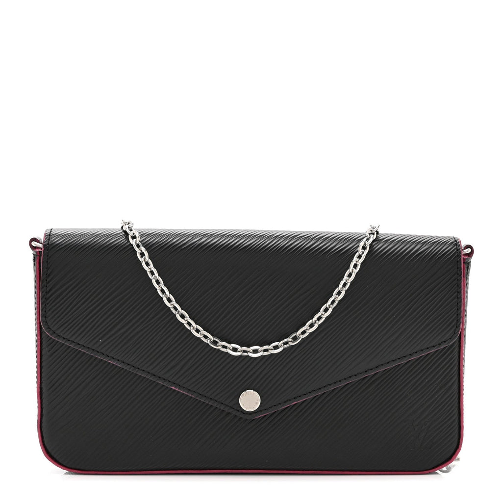 Epi Pochette Felicie Black Hot Pink